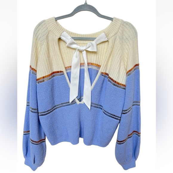 For Love And Lemons Arielle Tie Back Sweater Sz Small - Picture 4 of 7